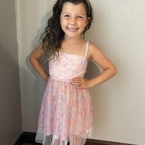 Cat & Jack Watercolor Tulle Dress S(6/7) Girls